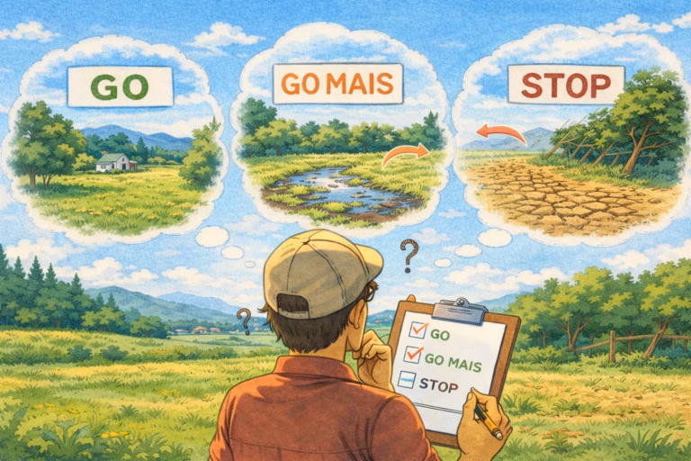 02 – Terrain maraîchage Québec : GO / GO MAIS / STOP