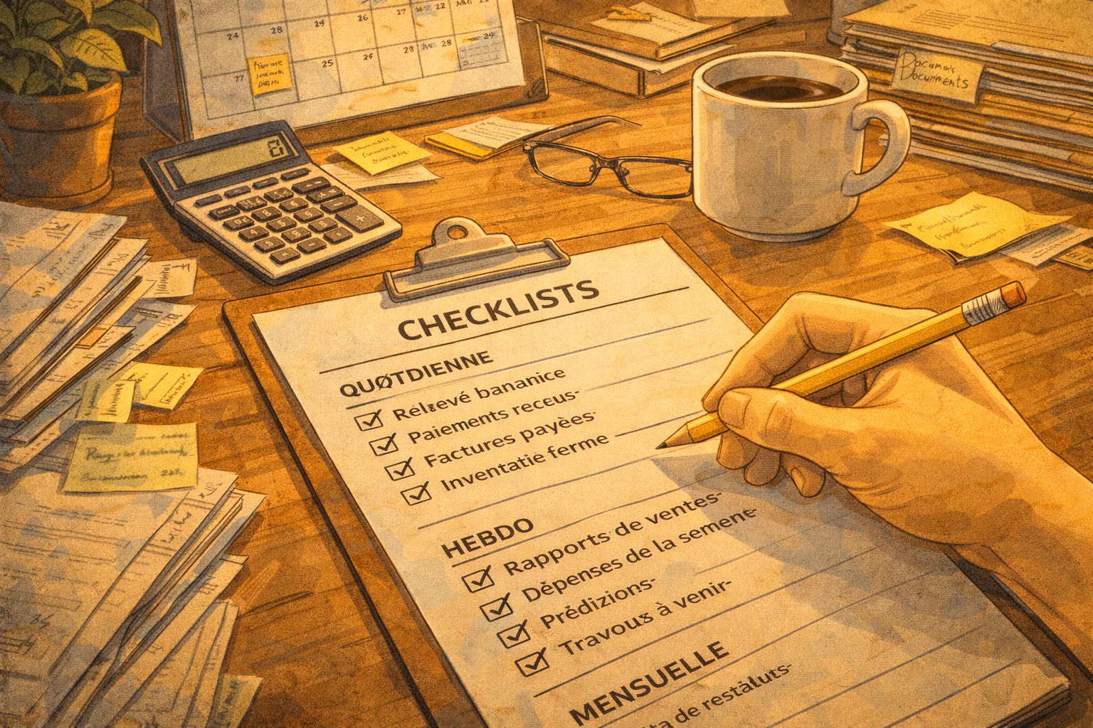 11 – Checklists : quotidien / hebdo / mensuel (pour que ça tienne en saison)